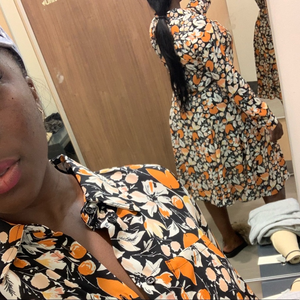 Orange floral dress